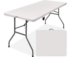 Goliving Inklapbare Tafel – Klaptafel – Campingtafel – Vouwtafel Buiten – Weerbestendig – 180 x 70 x 74 cm – Wit
