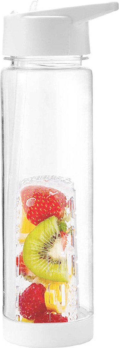 Minismus Waterfles met Rietje en Fruit Filter Fles - Drinkfles - 700 ml - Transparant - Sportdrinkfles met rietje