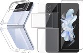 Hoesje geschikt voor Samsung Galaxy Z Flip 4 - Screen Protector FlexGuard - Back Cover Case NaturalGuard Transparant & Screenprotector