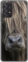 Geschikt voor Samsung Galaxy A53 5G hoesje - Schotse Hooglander - Bruin - Neus - Siliconen Telefoonhoesje