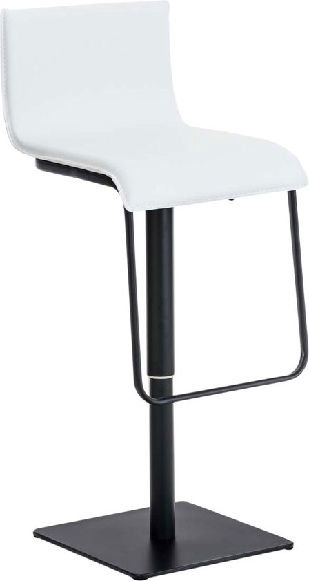 Luxe Barkruk Nat - Wit - Imitatie Leder - Ergonomische Barstoelen - In Hoogte Verstelbaar - 360 Rotatie - Set van 1 - Met Rugleuning - Voetensteun - Voor Keuken en Bar - Gestoffeerde Zitting