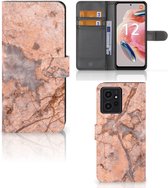 Wallet Book Case Xiaomi Redmi Note 12 4G Telefoon Hoesje Marmer Oranje