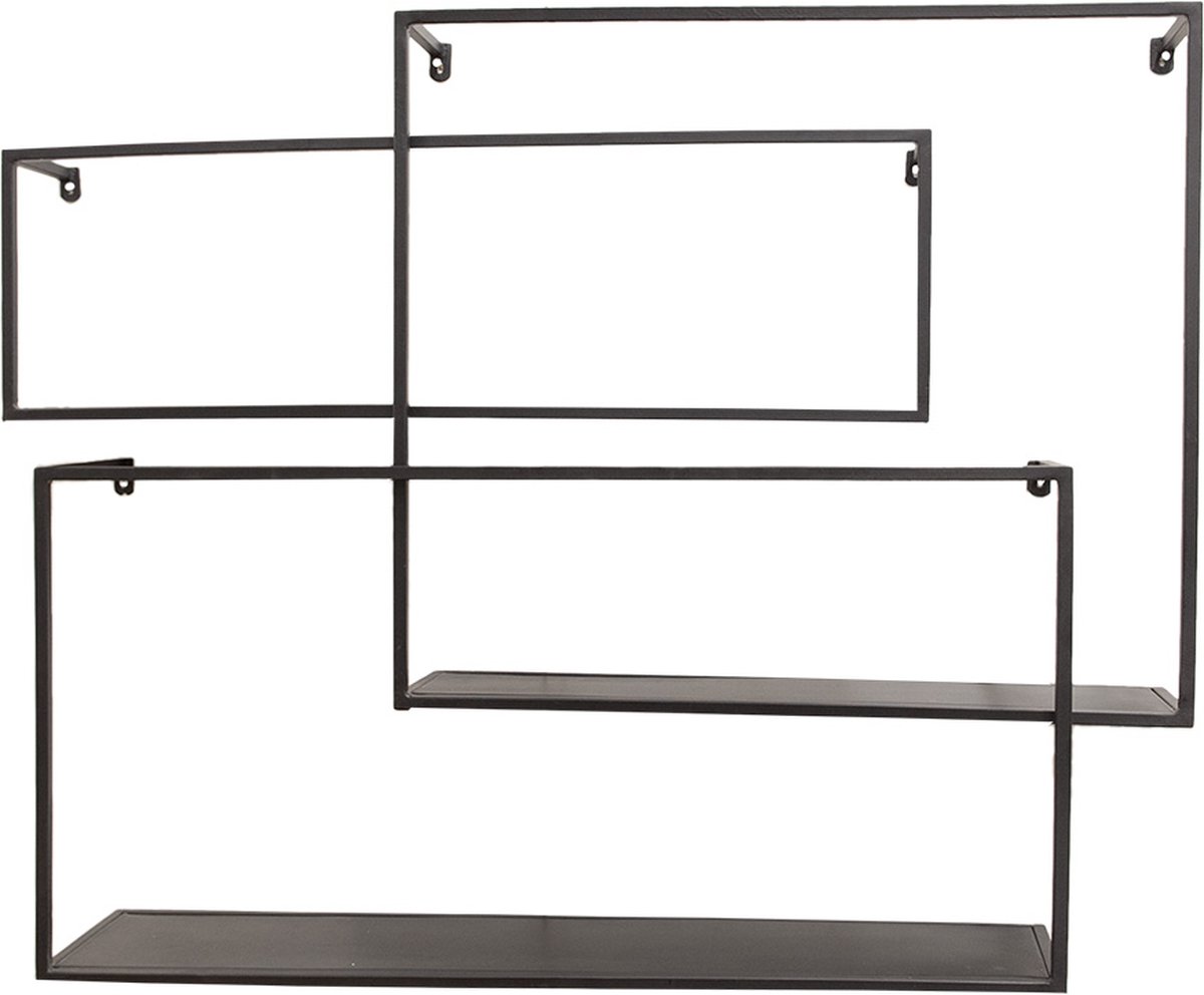 Wandrek Set van 3 Zwart IJzer