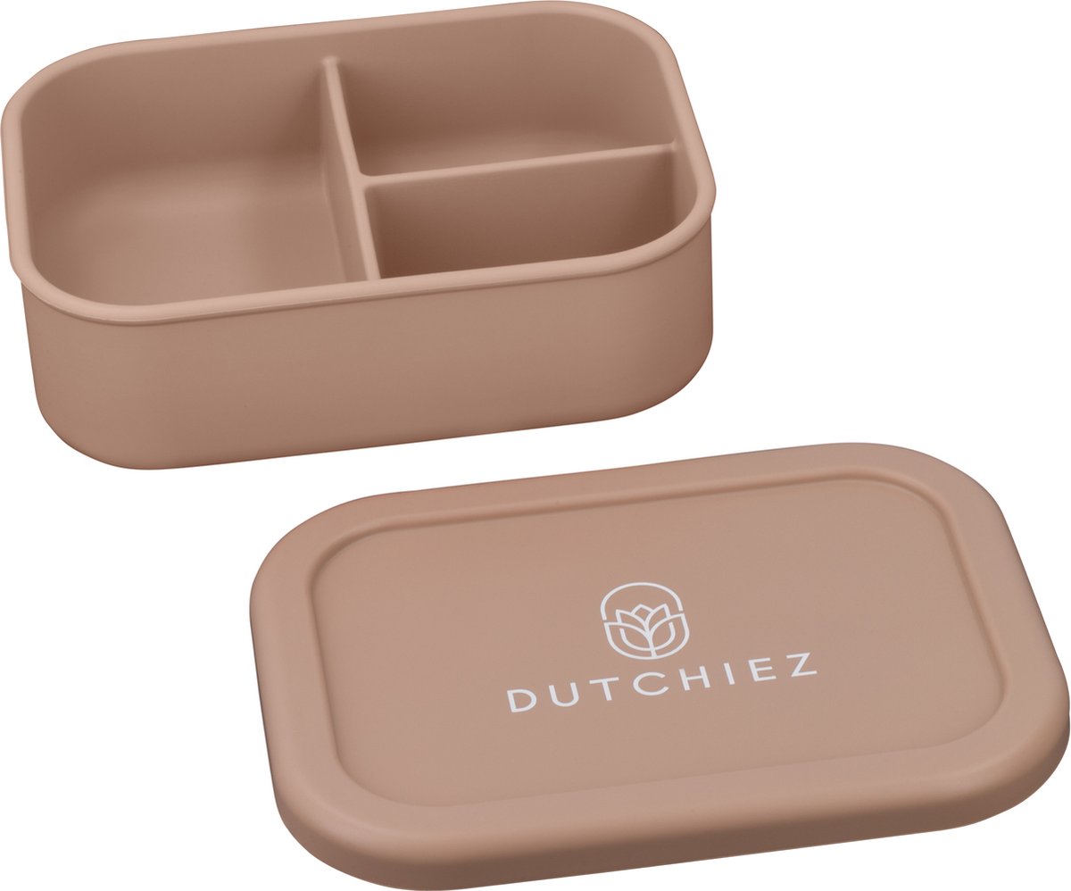 Dutchiez - Siliconen Lunchbox -Mocha Beige - Lunchbox voor kinderen - Snackbox volwassenen - BPA vrij