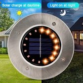 Solar Grondspot Tuin Verlichting - 10 LED - 4 Stuks - Zonne Energie - Gevelverlichting - Grondspots Voor Buiten - Prikspot - Tuinverlichting Op Zonneenergie - Waterdicht