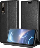 Cadorabo Hoesje geschikt voor HTC Desire 22 PRO in ZWARTE NACHT - Beschermhoes met magnetische sluiting, standfunctie en kaartvakje Book Case Cover Etui