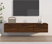 vidaXL - Wandkast - 102x30x20 - cm - bewerkt - hout - bruin - eikenkleur