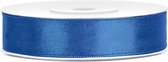 1x Hobby/decoratie kobaltblauw satijnen sierlinten 1,2 cm/12 mm x 25 meter - Cadeaulint satijnlint/ribbon - Kobaltblauwe linten - Hobbymateriaal benodigdheden - Verpakkingsmaterialen