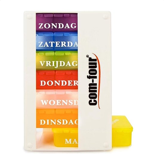 Foto: 1x medicatie dispenser in het nederlands medicatiebox voor 7 dagen elk 3 compartimenten pillendoosje pillendoosje tabletdoos weekdispenser voor bewaring nederlands 