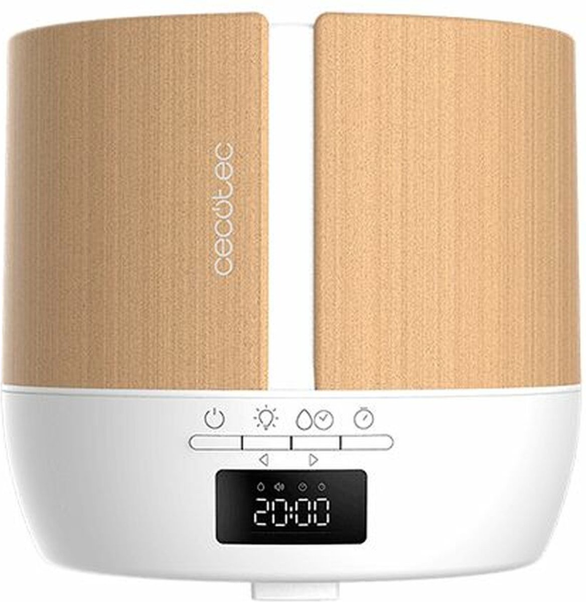 Cecotec Aromadiffuser PureAroma 550 Connected White Woody met 500 ml tank scherm luidspreker en bluetooth-besturing.