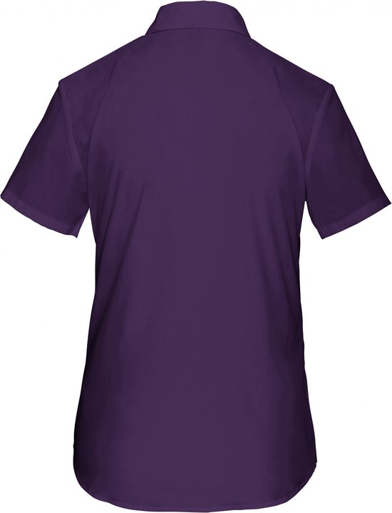 Blouse Dames XL Kariban Korte mouw Purple 65% Polyester, 35% Katoen
