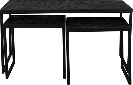 Mäki salontafel set van 3 zwart hout