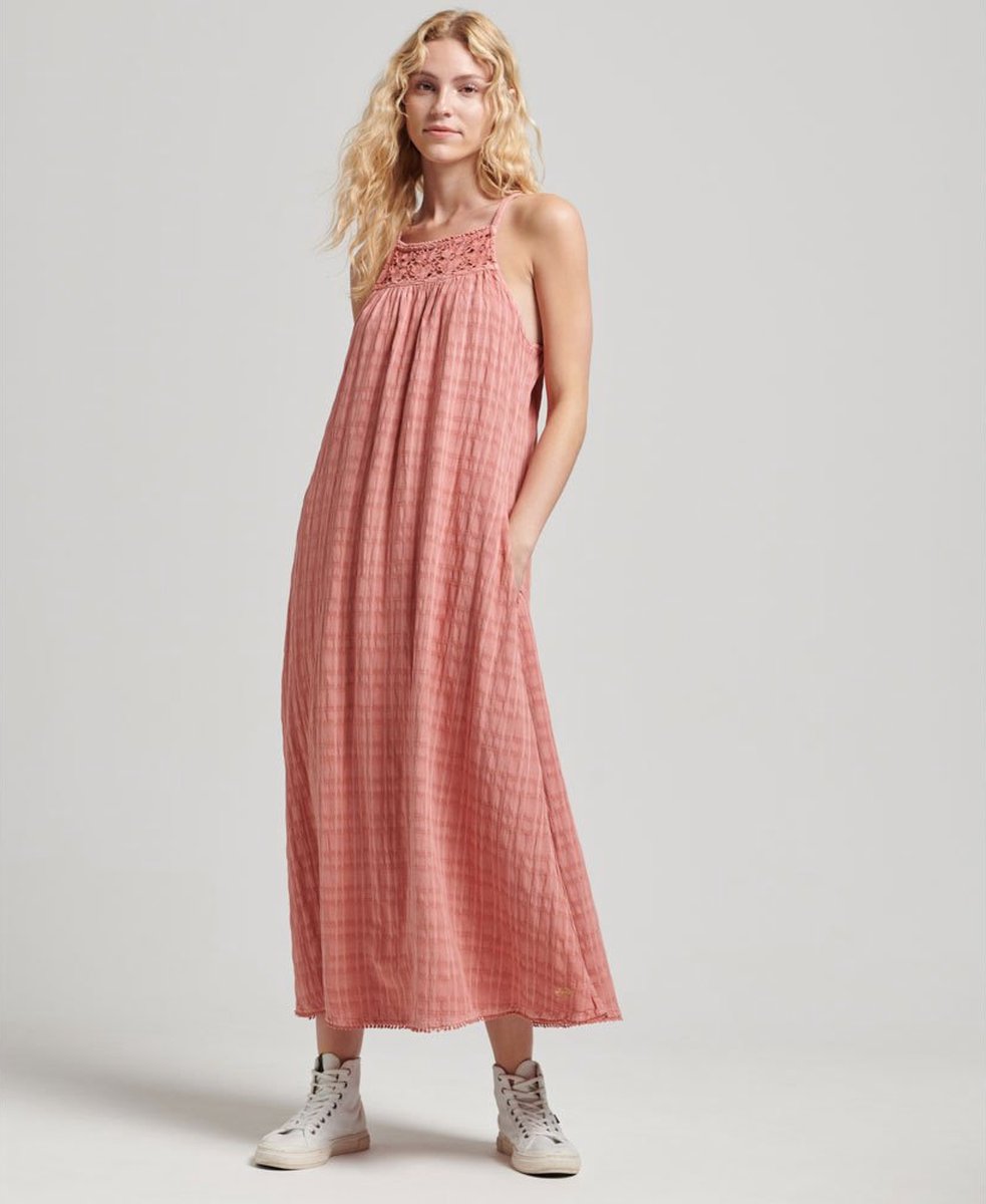 Superdry Vintage Long Halter Cami Jurk 2XS Vrouw Roze