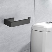 Toiletpapierhouder zonder boren, toiletpapierhouder 304 roestvrij staal, zelfklevende wc-rolhouder, wc-papierhouder voor badkamer (mat zwart)