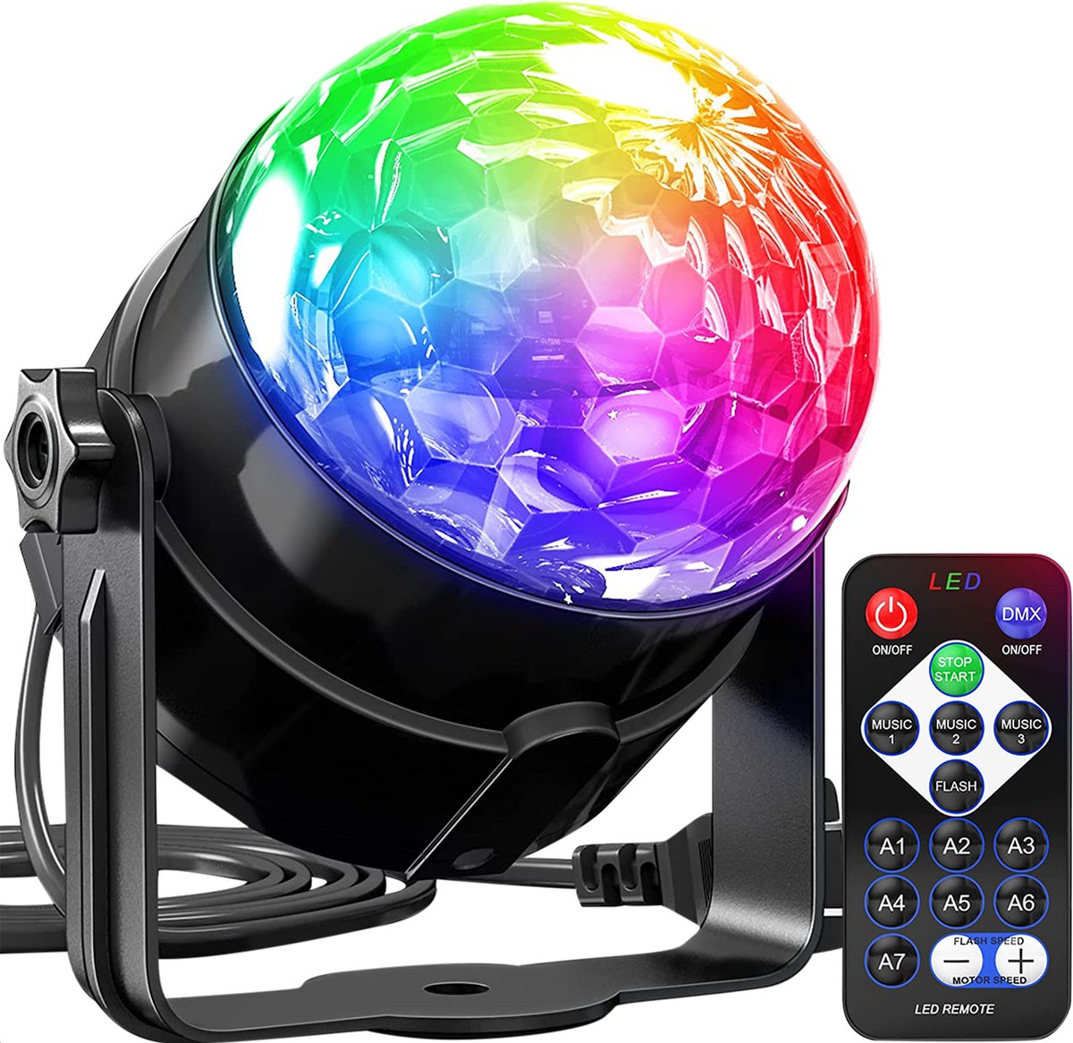 Strex Discolamp met Afstandsbediening - voor Kinderen en Volwassenen - Feestverlichting - Disco Bal - Discoverlichting - Disco Lamp - Strex