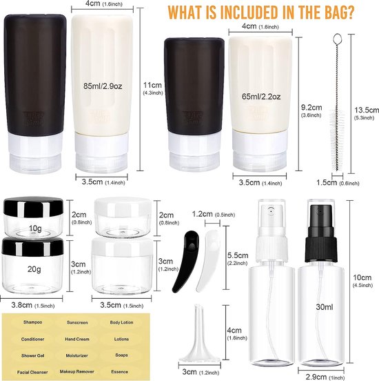 Siliconen reisflesjes GoToob | handbagage shampoo flesjes