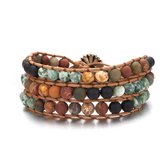 Bracelet Sorprese - Terre - bracelet femme - bracelet wrap - nature - cuir - cadeau - Modèle J