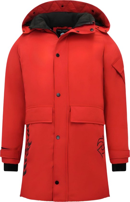 Heren Winterjassen Volwassen - Heren Parka - Gewatteerde Jassen - 9803 - Rode Jas