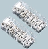 Kabelopbergdoos Kabelopbergdoos met 20 kabelbinders Kabelbeheerdoos Doorzichtige plastic opbergdoos voor aanrechtorganisator (groot-2 pakketten)