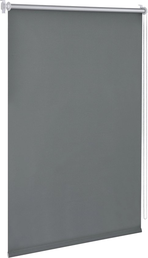 Verduisterende Stoffen Rolgordijn Micha - Met Zijbediening - 80x150 cm - Donkergrijs - Kunststof en Polyester