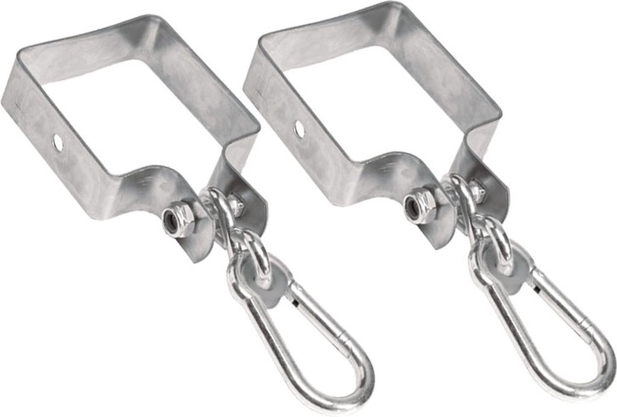 Schommelhaak Vierkant Extra Groot - 120x120mm inclusief Karabijnhaak (Set van 2 stuks)
