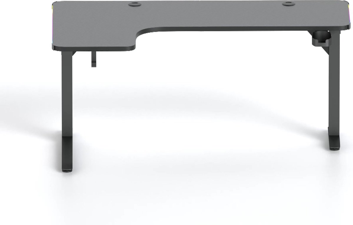 Avalo Gaming Bureau - 160x100x75 CM - L Vormig Hoekbureau - Game Desk Met LED Verlichting - Tafel - Zwart