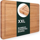 planche à découper 100% bambou - planche en bois antiseptique avec rainure à jus, planche de cuisine, 45x30x2cm