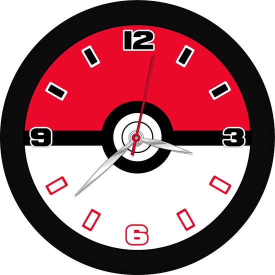 Accutime - Pokémon - Pokéball - Analoge Kinderklok - Wandklok - Ca. 25 cm