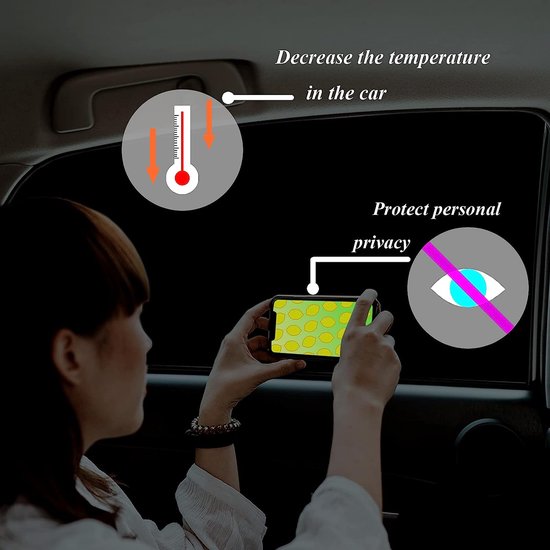 Pare Parasols - Pare-soleil de voiture pour bébés/enfants/animaux domestiques/adultes Pare-soleil arrière latéraux avec protection UV Ombre de confidentialité Argent