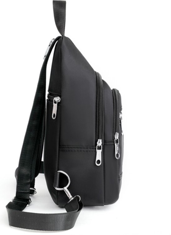 Rugtas Sammy zwart - compacte rugtas - crossbody tas - waterdicht ...