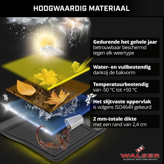 Walser Rubberen Voetmatten XTR geschikt voor BMW 3 (E90) 2004 - 2012