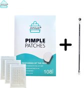 Jinius ® - Pimple Patch met Blackhead Remover - Acne Patch - Puisten Verwijderaar - Puisten Pleister - Acne Pleister - Acne Sticker - Puistjes Verwijderen - 108 stuks + Comedonendrukker