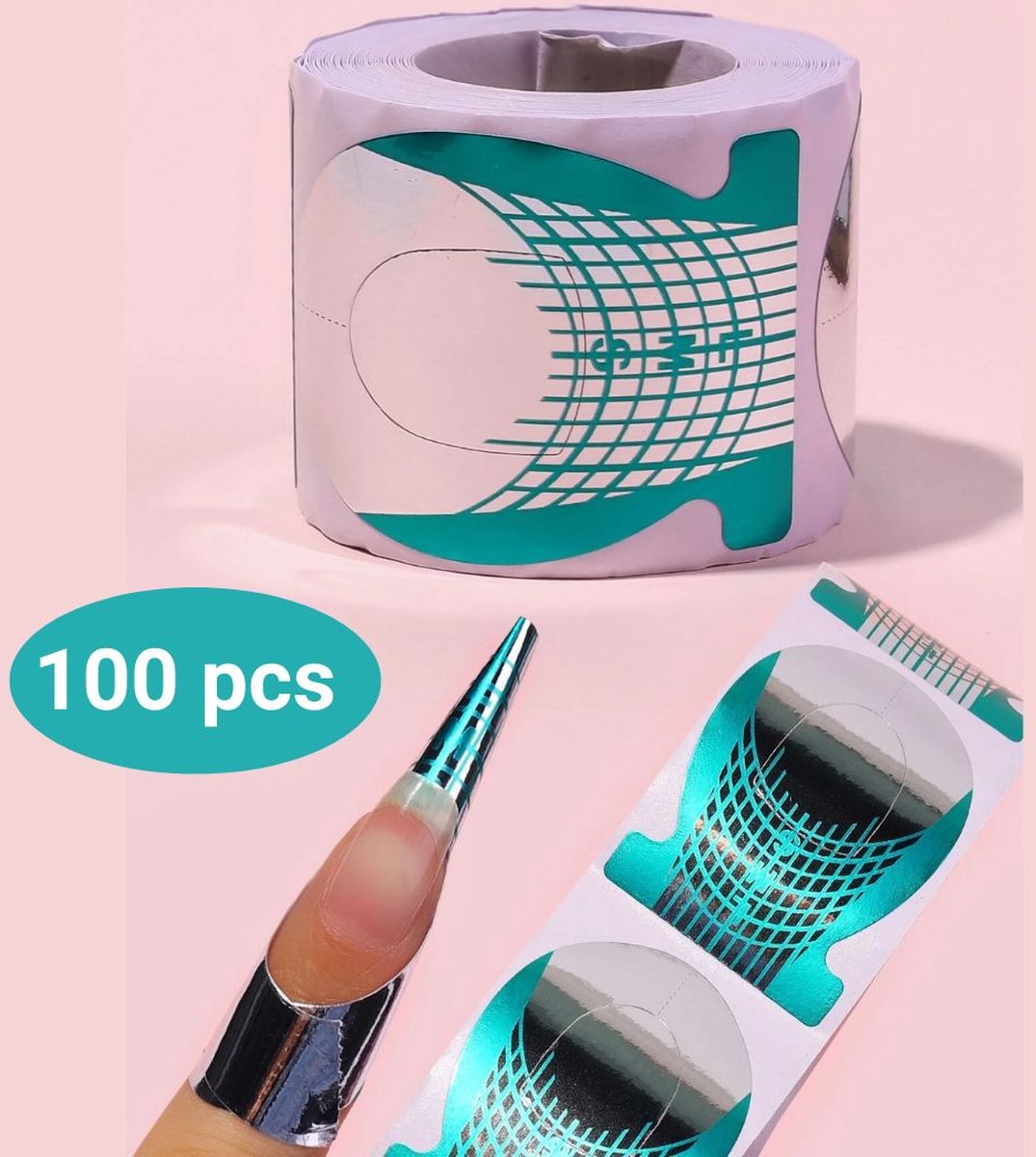 Goedkoopste GUAPÀ® Gel en Acryl Nagel Sjablonen | Nagel verlenging | Nail Forms | Acryl nagels | Gellak | Builder Gel | 100 pcs Turquoise