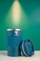Elephant & Co® - Koffie beker - Thermosbeker - Theebeker - Duurzaam - Herbruikbaar - RVS - Blauw