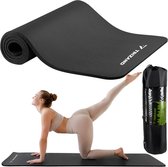 Fitnessmat Met Tas - Yogamat - Sportmat gemaakt van zacht NBR materiaal - 180 x 60 x 1 cm - Zwart