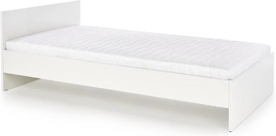 Lima 120 - eenpersoonsbed, hard, met frame, zonder matras. Breedte 120cm. Witte glans. Jeugd bed