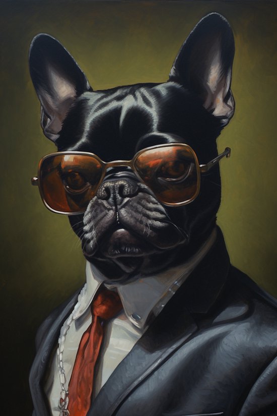 Frenchie Poster | Franse Bulldog Poster | Hondenposter | Poster Hond | Dierenposter | Woondecoratie | 51x71cm | Geschikt om in te Lijsten