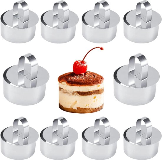 Ensemble d'anneaux de moule à gâteau rond, mini gâteau, anneau de  pâtisserie, acier inoxydable, anneaux alimentaires pour dessert, graphite  po - AliExpress