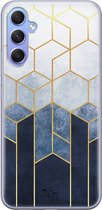 Hoesje geschikt voor Samsung Galaxy A34 - Geometrisch fade art - Soft Case - TPU - Print - Blauw - Mooie Telefoonhoesjes