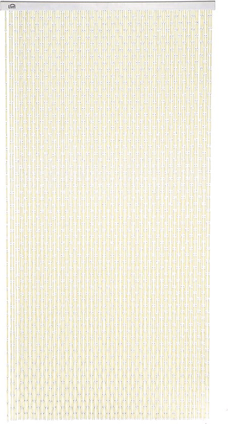 Rideau de porte Livn Tube rail alu blanc ivoire 100x230cm