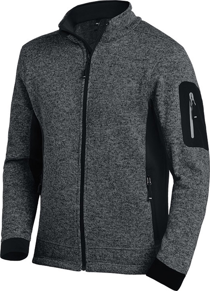 FHB CHRISTOPH Herenvest Tricotfleece 79595 - Antraciet-Zwart - 2XL