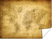 Wereldkaarten - Wereldkaart - Retro - Papyrus - 80x60 cm