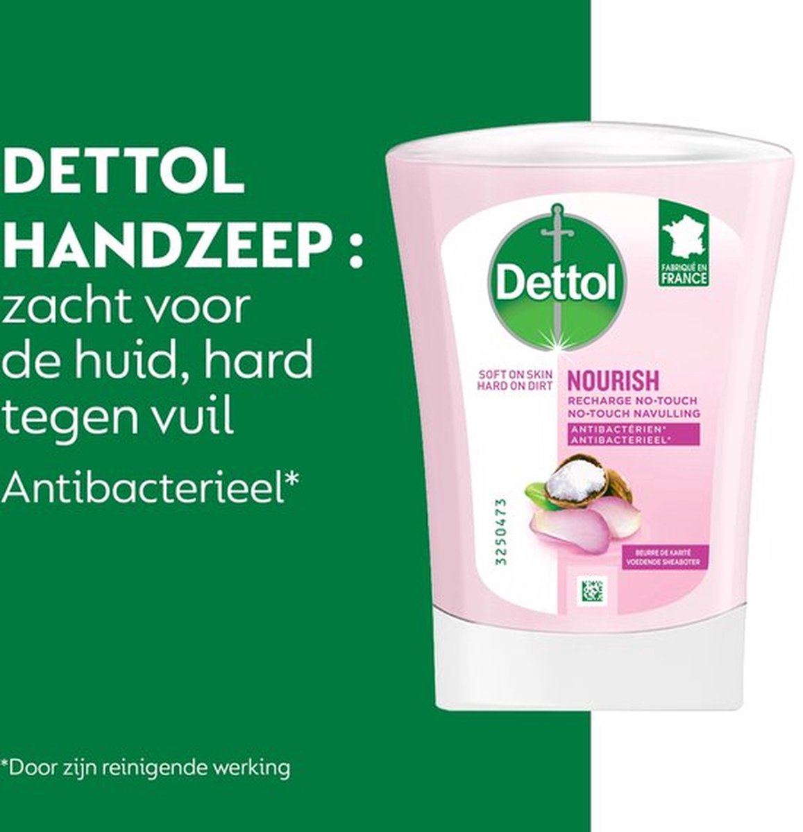 Distributeur De Savon Sans Contact No-Touch + 2 Recharges - Parfum Eau De Rose & Beurre De Karité - 250ml