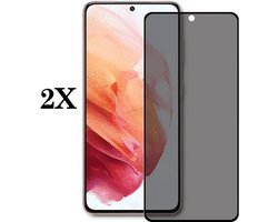 Screenz® - PRIVACY Screenprotector geschikt voor Samsung Galaxy M51 - Tempered glass Screen protector geschikt voor Samsung Galaxy M51 - Beschermglas - Privé Glasplaatje - 2 stuks
