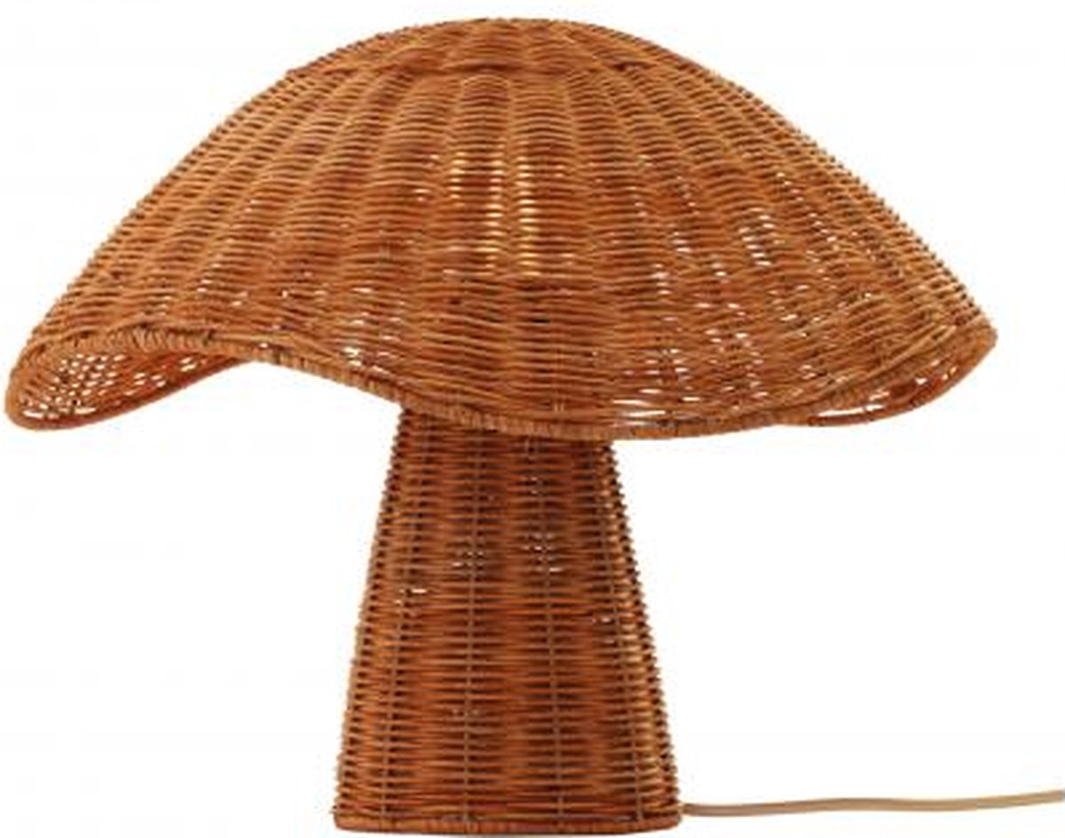 KidsDepot Boletus Tafellamp D40,5x34cm - Mushroom brown rotan - E27