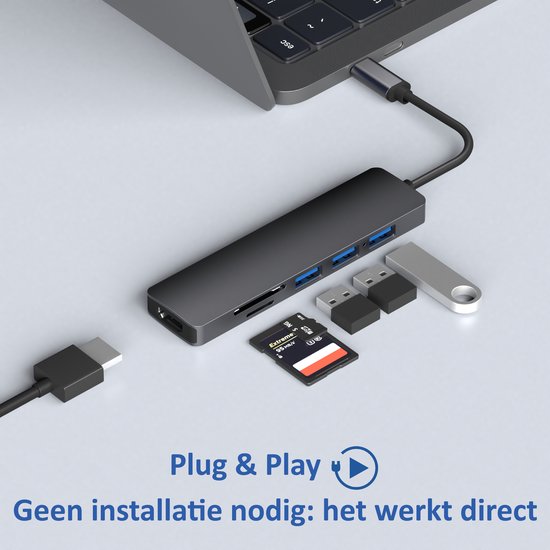 Rolio USB C Hub - 4K HDMI - Premium Kwaliteit - Universeel - Rolio