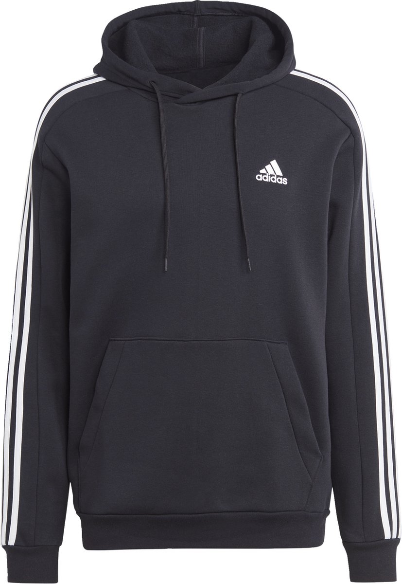 adidas Sportswear Essentials Fleece 3-Stripes Hoodie Heren – 2XL Zwart