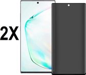 Screenz® - PRIVACY Screenprotector geschikt voor Xiaomi Note 10 Pro - Tempered glass Screen protector geschikt voor Xiaomi Note 10 Pro - Beschermglas - Privé Glasplaatje - 2 stuks