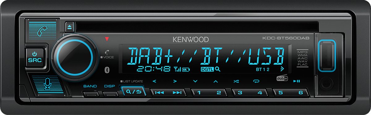 Kenwood KDC-BT560DAB CD/USB Receiver met Digitale radio DAB+ en Bluetooth