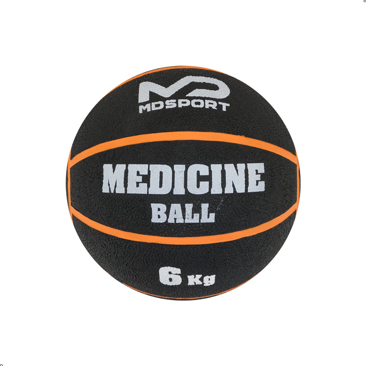 Medicijnbal 6KG - Medicinebal 6KG - Rubber - Top kwaliteit - Zwart/Oranje